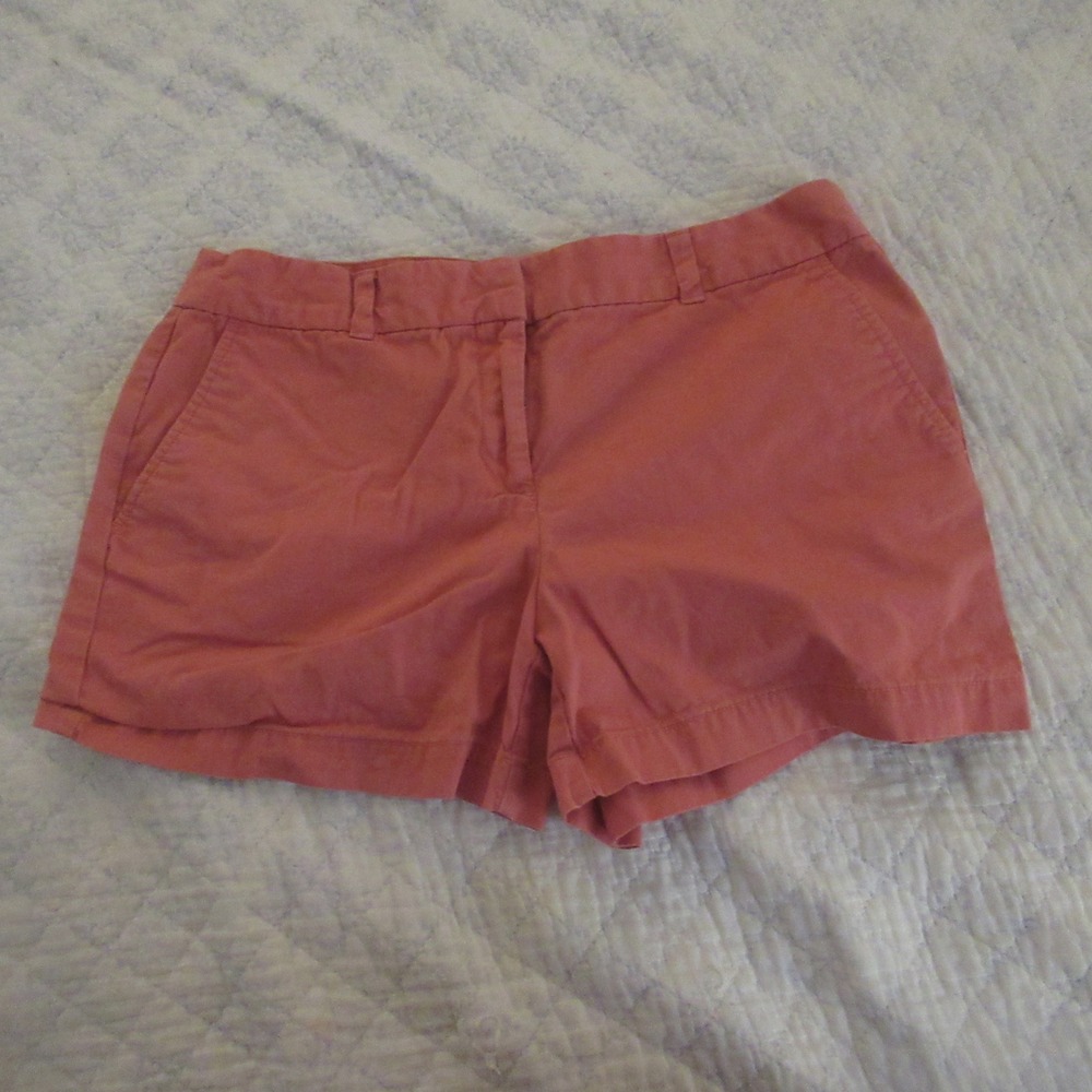 Ann Taylor LOFT Chino Shorts Womens 8 Coral Pink Excellent Cotton Casual